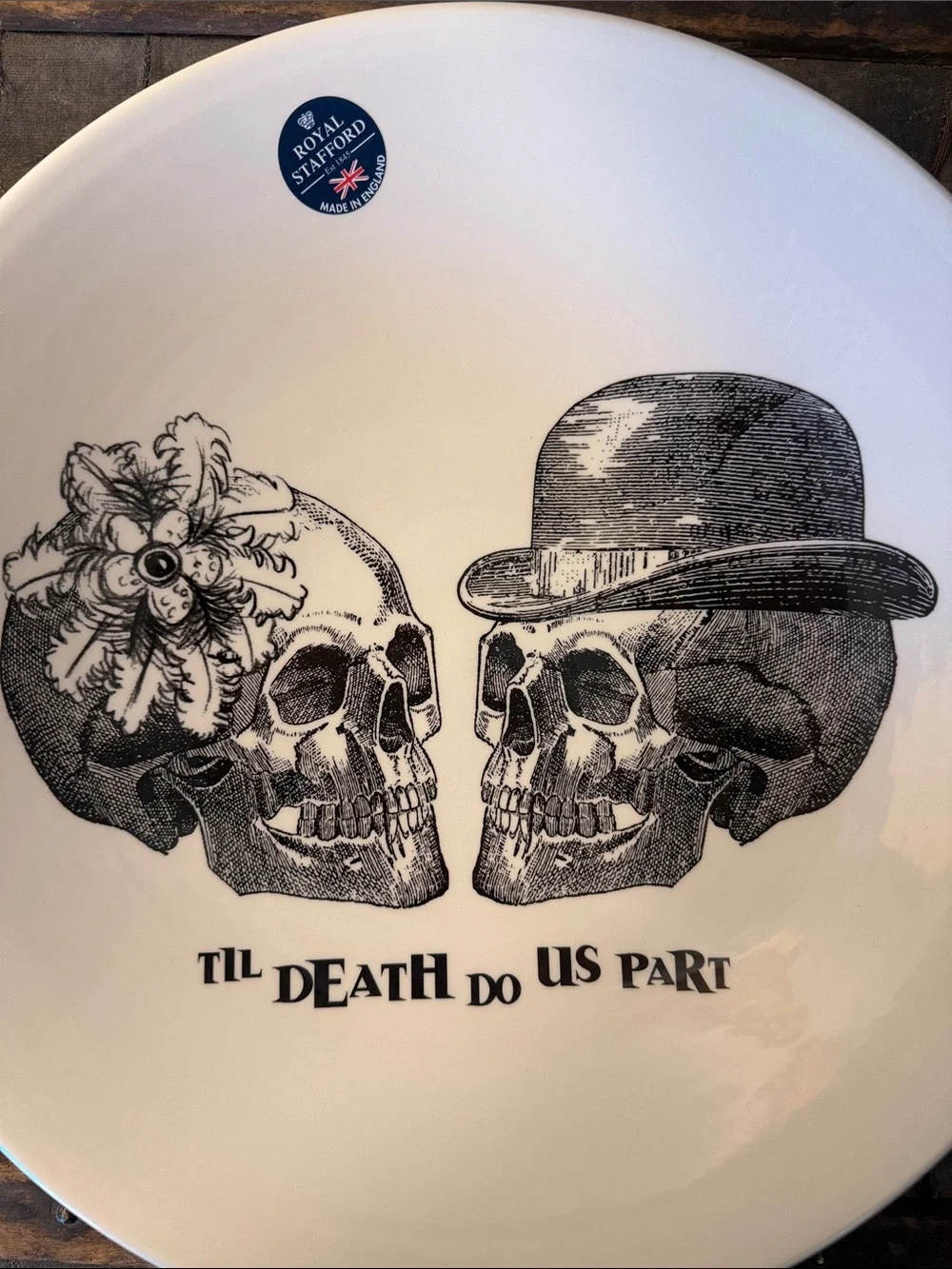 NWOT “Til Death Do Us Part” Large Serving Bowl by Royal Stafford